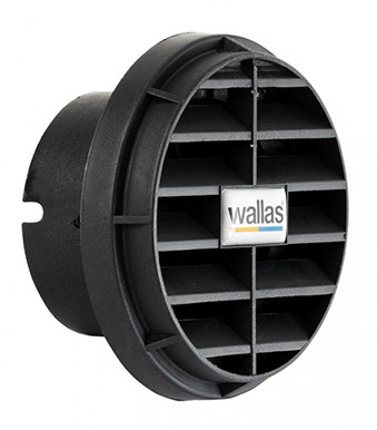 Воздушный дефлектор, чёрный,  Ø 75 мм (wallas-code: 3411)