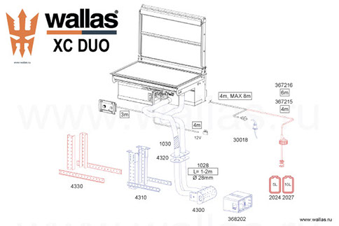 wallas XC Duo | комплектация дизельной плиты-обогревателя для дома на колёсах